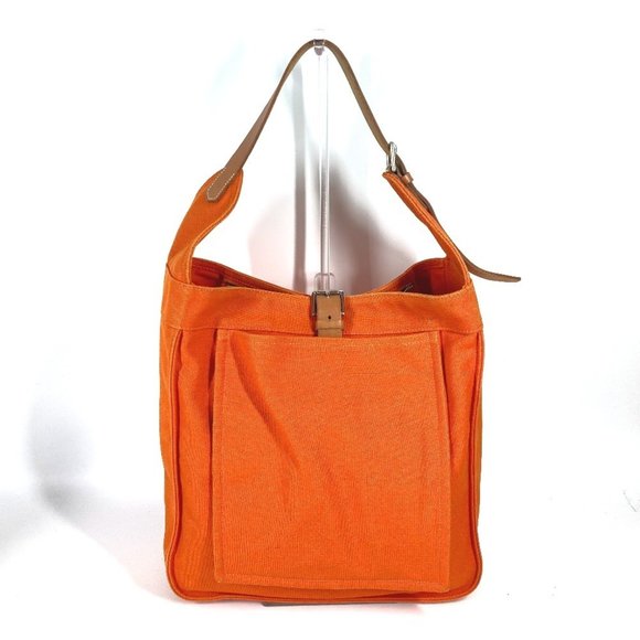 HERMES Marwari GM Shoulder Bag Canvas Women's Orange - Picture 1 of 10